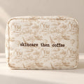'Skincare Then Coffee' Safari Pattern Bag