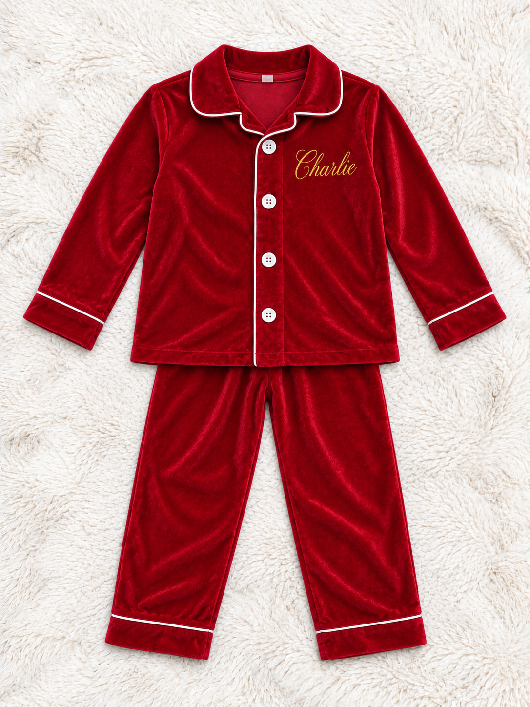Luxury Children's Christmas Embroidered Pyjamas