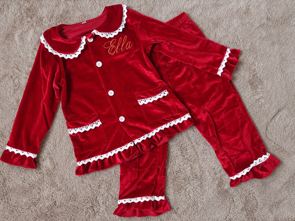 Luxury Children's Christmas Embroidered Pyjamas
