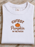 Cutest Pumpkin In The Patch Embroidered T Shirt