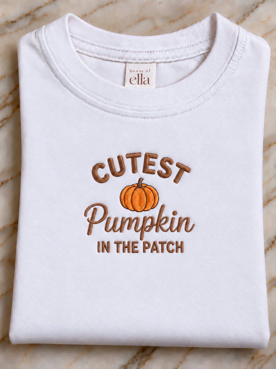Cutest Pumpkin In The Patch Embroidered T Shirt